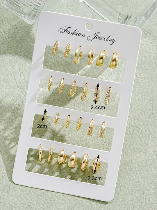 24pcs/Set%20Fashion%20Rhinestone%20Small%20Hoop%20Earrings%20Minimalist%20Everyday%20Earring%20For%20Women%20Date%20Holiday%20Anniversary%20Jewelry%20Gift%20New%20-%20Image%206