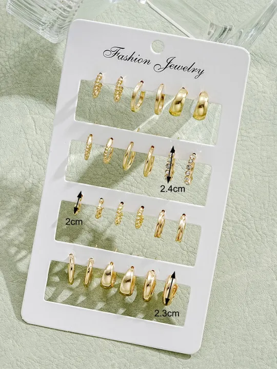 24pcs/Set%20Fashion%20Rhinestone%20Small%20Hoop%20Earrings%20Minimalist%20Everyday%20Earring%20For%20Women%20Date%20Holiday%20Anniversary%20Jewelry%20Gift%20New%20-%20Image%206