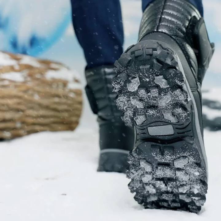 New Warm Men Plush Snow Boots High Top Winter Men's Boots Waterproof Winter Motorcycle Boots Outdoor Anti-Slip Men Hiking Boots