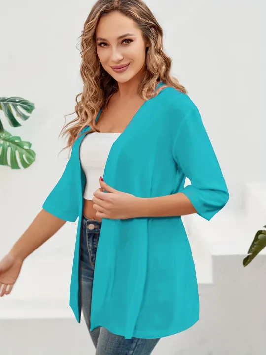Europe,%20America,%20Autumn%20and%20Winter%20Explosions%20Elegant%20Women's%20Plus%20Size%20Half%20Sleeve%20Medium%20and%20Long%20Light%20Elastic%20Cardigan%20Women%20-%20Image%206