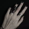 Anime Oosaki Nana Cosplay Metal Ring Armor Knuckle Finger Rings Hip Hop Silver Black Party Prop.