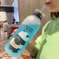Panda Transparent Water Bottles With Straw Large Capacity Drinking Utensils 1000ml.