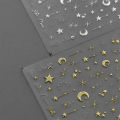 1PC 5D Korean Bronzing Nail Stickers Japanese Gold Silver Star Moon Luxury DIY Nail Art Decoration Decals Manicure Accessories.