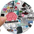50PCS Engineer Programming Network Coding Hacker Stickers DIY Laptops Water Bottles Phones Decorative Stickers Perfect for Gift. 