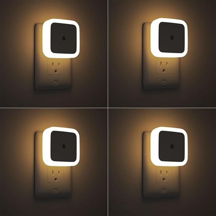 1/4 PCS LED Night Light Strip with Automatic Dusk To Dawn Sensor Suitable for Hallway Bedroom Kitchen Staircase Room Lights