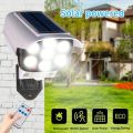 Outdoor Motion Sensor Solar Lights 77 LED FloodLight Waterproof Wireless Dummy Decoy Fake Security Camera for Porch Garden Patio. 