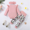 3PCS Newborn Baby Girl Daily Clothes Set Mama Print Long Sleeve Romper Top+Love Heart Print Pant+Headband Lovely Autumn Outfit. 