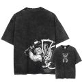 Japanese Anime Graphic Washed  New Arrival Mens Clothes Tee Shirt Homme Graphic T-Shirts Men Tshirt for Men Ropa Hombre 62956. 