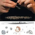 Stainless Steel Tweezers Adjustable Slide lock Antistatic Tweezers Jewelry Making Tool For Electronic Component Repair Tools. 