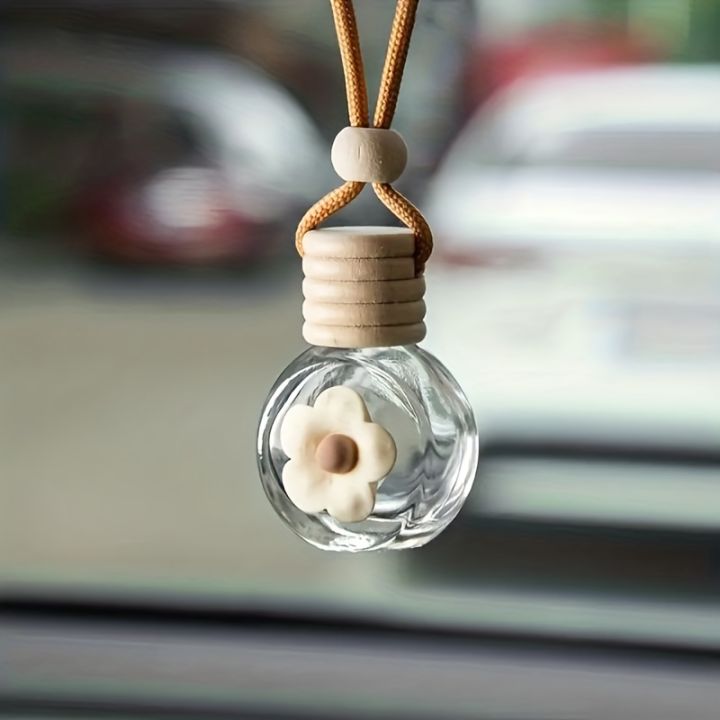 Cartoon Car Aromatherapy Glass Bottle For Mirror Pendant Dashboard Decorative Ornaments