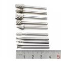 10Pcs HSS Titanium Dremel Routing Rotary Milling Rotary File Cutter Wood Carving Carved Knife CutterDrill Bit Tools Set. 