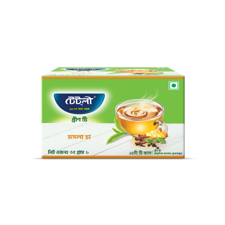 Tetley Green Tea Bag Masala Cha 25 pcs 35 gm
