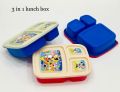 3-in-1 Lunch Box with 500ml Capacity, Fabric and Plastic, 3 Compartments. 