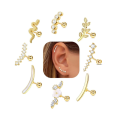 1Pc 16G Stainless Steel Screw Back Stud Earrings for Women Men, Fashion Cubic Zerconia Cartilage Conch Helix Ear Piercing Jewels. 