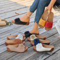 Large Size Women's Roman Style Hollow Out Lightweight Slip-On Shoes Sewing Line Cross-Border Platform Slippers.