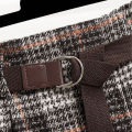 Gray Plaid Vintage Woolen Sashe Elastic High Waist A-line Loose Women's Skirt Mid-Calf Long Skirts For Women Clothing Fashion. 