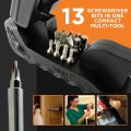 "Kelvin Tools Multipurpose - Ultimate Multitool with 13 Screwdriver Bits, LED Flashlight, Liquid Level, Snap-Action Screwdriver, 3ft Measuring Tape, Carbon Steel Hammering Surface - Perfect for Camping, Hiking, DIY, Survival, Emergency Kit - All-in-One To. 