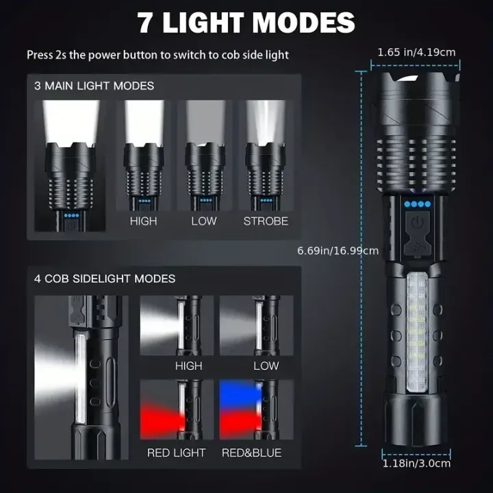 NEW%20A76%20High%20Power%20Led%20Flashlights%20Built-in%2018650%20Battery%20Tactical%20Flashlight%20Emergency%20Spotlight%20Most%20Powerful%20Lantern%20-%20Image%205