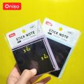 Self-adhesive black note paper 3x3 and 3x4 inches 100 sheets (75 GSM thick) oniso brand, firmly attached, not discarded index note, self-adhesive note, oni-6752 version, black sticky note. 