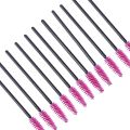 Wholesale 200 PCS Disposable Eyelash brush Mascara Wands Spoolies for Eye Lash Extension, Eyebrow and Makeup (Black&Rose red). 
