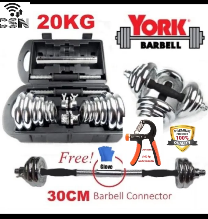 20%20Kg%20Dumbbell%20Set%20York%20chrome%20+%20Handgripper%20With%20Barbell%20Connector%20Gym%20Workout%20Exercises%20-%20Image%202