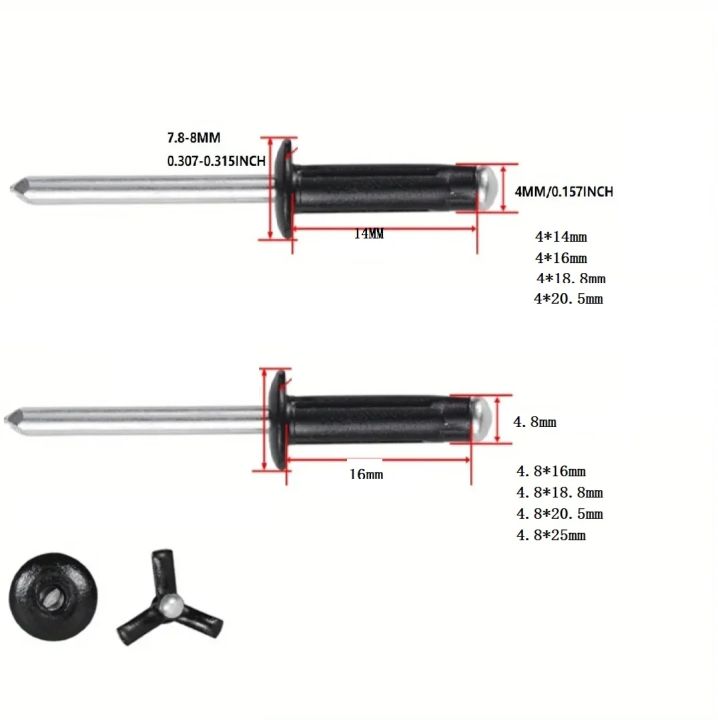 Aluminium%20Trifold%20Blind%20Rivets%2050pcs%20Black%20Painted%20Bulb%20Blind%20Rivet%20Structural%20Blind%20Rivet%20Automotive%20Air%20Conditioning%20Rivets%20-%20Image%206