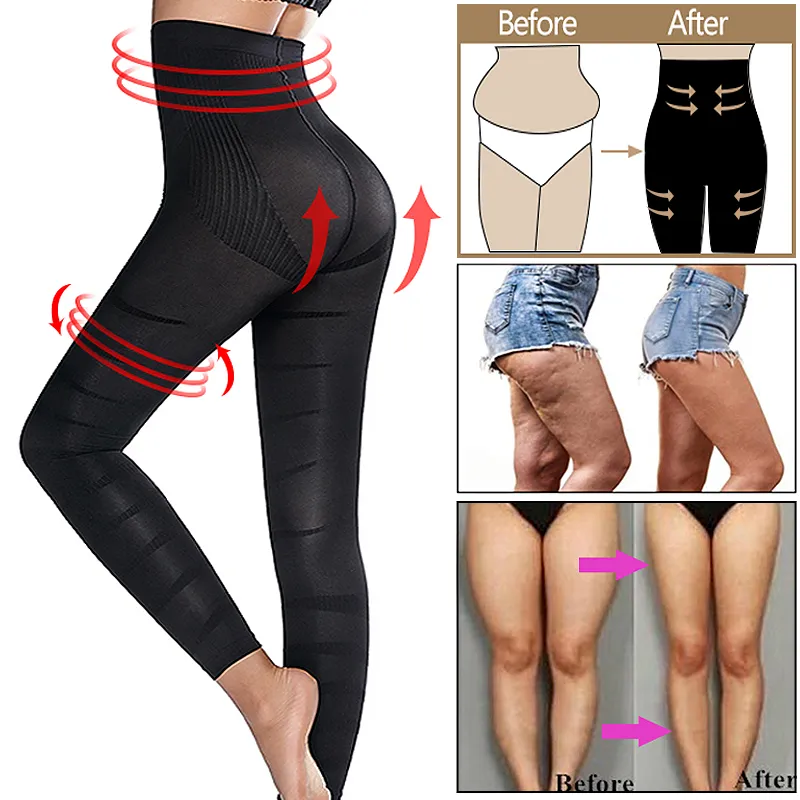 Leg Slimming Body Shaper Anti Cellulite Compression Leggings High Waist Tummy Control Panties Thigh Sculpting Slimmer Shapewear Daraz.pk