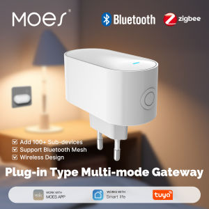 Bornilshop MOES ZigBee Bluetooth BLE Mesh Smart Hub EU Version - Tuya Certified Gateway, 100+ Devices Support, Multi-Protocol App Control