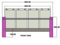 Tall Tubular 4 Batteries Rack, Modular Battery Rack. 