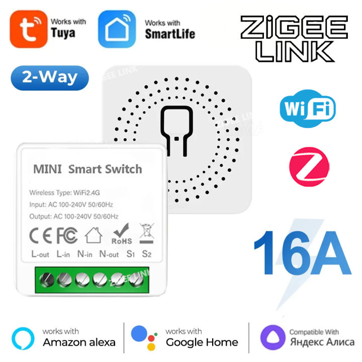 Tuya ZigBee/WIFI Smart Light Switch Smart Home Automation DIY MINI Breaker Supports 2 Way Work With Alexa  Home lightify