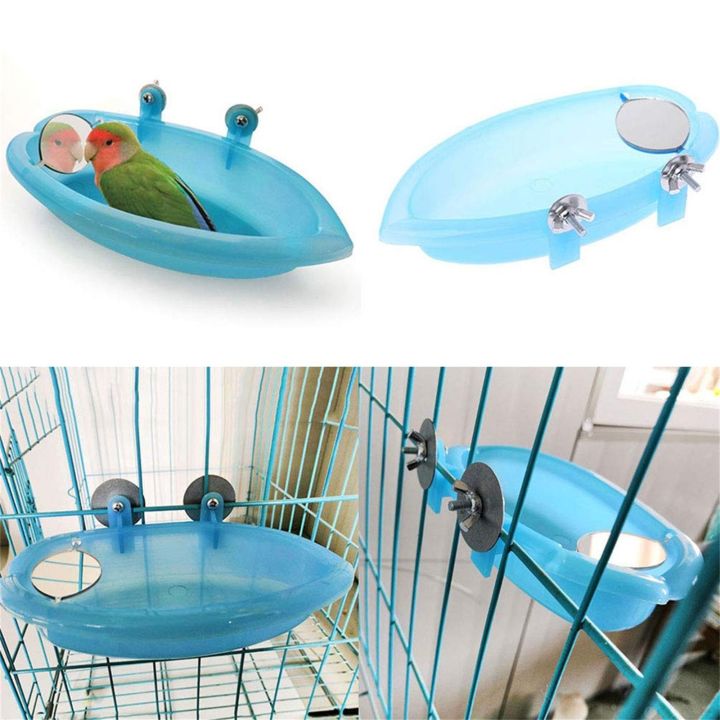 Bird%20Water%20Bath%20Tub%20For%20Pet%20Cage%20Hanging%20Bowl%20Parrot%20Parakeet%20Bird%20Bath+Mirror%20Birdbath%20-%20Image%202