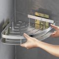 Bathroom Shelf Aluminum Alloy Shampoo Rack Makeup Storage Organizer Shower Shelf Bathroom Accessories No Drill Wall Corner Shelf.