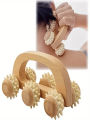 1 Pcs Wooden Massage Roller Tool, Manual Wooden Massager, Wood Back Massage Roller for Neck Leg Back Deep Tissue Muscle Massage. 