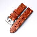 Handmade High-end Genuine Leather, 20MM 22MM 24MM 26MM Brown Vintage Men's Bracelet for PAM111 441,Genuine Leather Bracelet. 