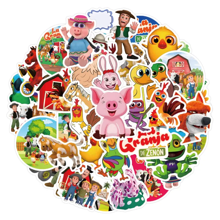 50PCS%20Cute%20La%20Granja%20de%20Zen%C3%B3n%20Stickers%20Decals%20For%20Phone%20Laptop%20Suitcase%20Notebook%20Skateboard%20Waterproof%20Sticker%20-%20Image%202