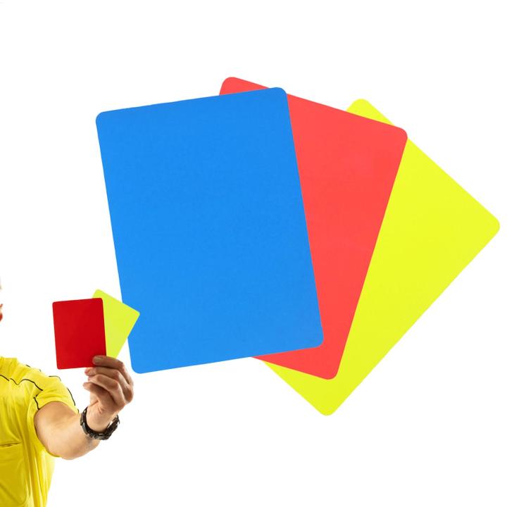 3PCS Professional Referee Card Set High-Visibility Soccer Red Yellow Cards with Holder for Football Soccer Referee Cards