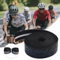 2Pcs Anti-Slip Handlebar Tape PU Road Bike Shock Absorption Handle Bar Tape With Bar End Plugs For Bicycle Racket Cycling Tools.