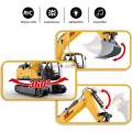 Excavator Dozer Remote Control Rechargeable Construction Truck 360° Rotation, Light, Sound, Semi Metallic Body. 