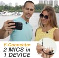 PowerDeWise Professional Grade 2 Lavalier Clip-On Microphones Set for Dual Interview - Double Lav Lapel Microphone 3.5mm. 