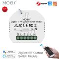 Moes ZigBee Smart RF433 Curtain Switch Module for Motorized Roller Shutter Blinds Motor 2MQTT Smart Life APP. 