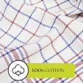5 Pc Kitchen Tea Towel (50x70cm), 100% Combed Cotton for Long Lasting & High Absorbency, Multipurpose Dish Cloth Towel for Kitchen with Hanging Loop and check design. 