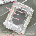 1Pc White Square Photo Card Holder, Anime Cartoon Game Character Merchandise Acg Card Display, Manga Star Support Mag Fan Circle Otaku B8 Small Card Otaku Ita Bag Decoration Card Holder.