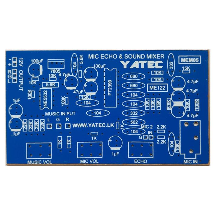 Yatec Mic Preamplifier with Mic Echo & Sound Mixing (PCB Only) | Daraz.lk