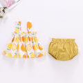 Summer Newborn Baby Clothes For Girls Boys Set Print Thin Mini Dress And PP Shorts 2Pcs Set Infant Baby Clothing Outfit 6-24M.