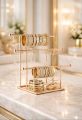 Gold Metal Jewelry Organizer - Necklace, Bracelet & Bangle Display Stand Holder. 