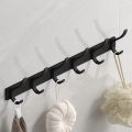 Modern Hanging Hooks For Wall Aluminium Black Towel Holder Bathroom Door Clothe Hanger Coat Rack Wall Mounted.