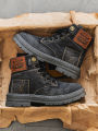 Men's high top denim boots, casual sports shoes, trendy and fashionable men's boots. 