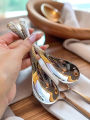6 Pack Hammered Stainless Steel Soup Spoons Set – Elegant & Durable Premium Quality Kitchenware for Dining. 