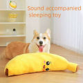 Pets Calming-Banana Plush Toy Squeaky 2 In 1 Anxiety Boredom Relief Dog Chewing Toys Soft Sturdy For Pet Alone Companion. 