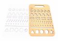 Montessori Wooden Stencil Boards Set of 4. Tracing Kit for Alphabet Letters, Shapes, Numbers, Patterns, Lines, Zig-Zags, Waves, Spirals and Shapes, Large and Small Letters  Best Activity Kit All in One Kit Witn Accessories Size 8x6 Inches. 